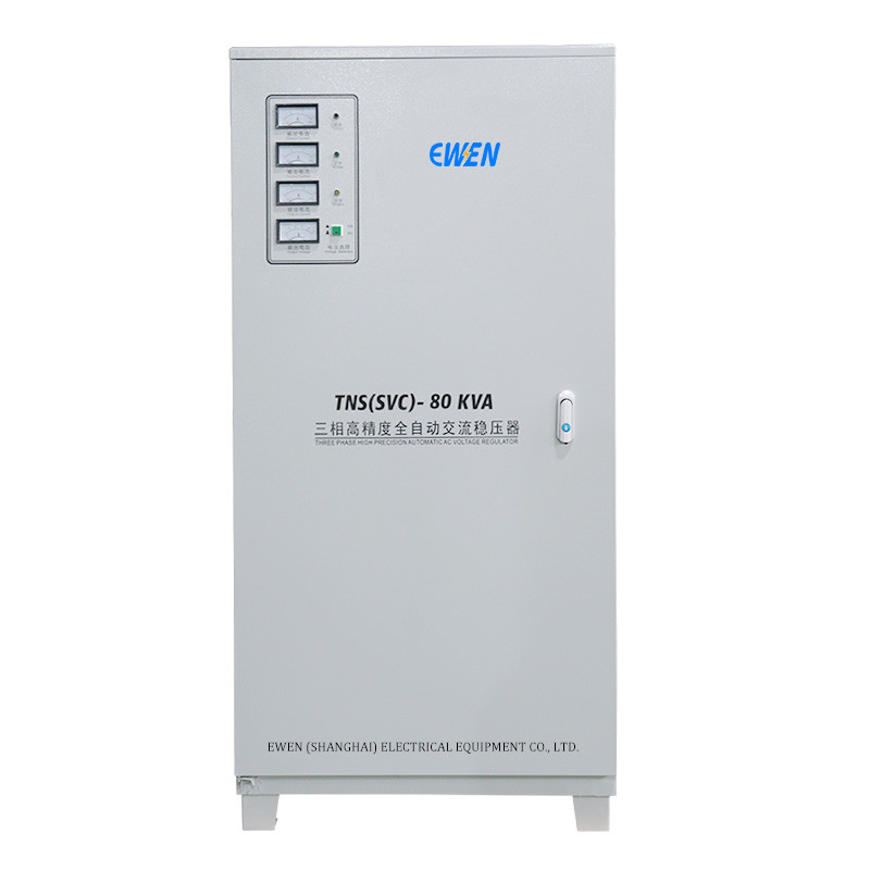 80KVA Трехфазный промышленный стабилизатор напряжения Автоматический регулятор напряжения 380VAC 400VAC с сервомотором